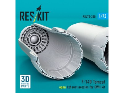F-14D Tomcat open exhaust nozzles for GWH kit (3D Printed) 