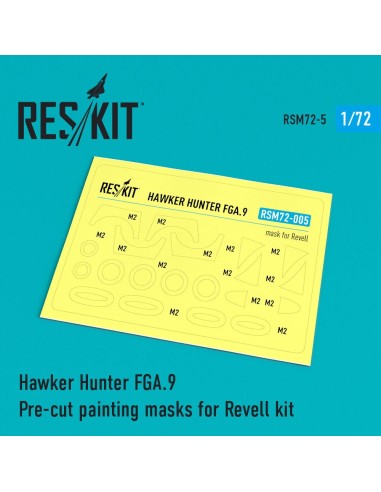 Hawker Hunter FGA.9 Pre-cut painting masks for Revell kit 