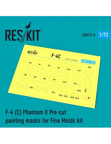 F-4C Phantom II Pre-cut painting masks for FineMolds kit 