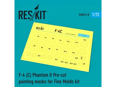 F-4C Phantom II Pre-cut painting masks for FineMolds kit 