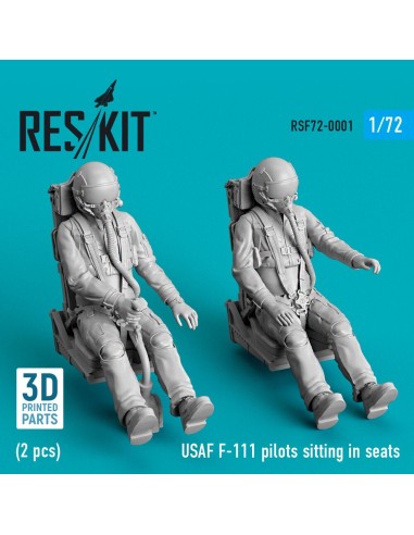 USAF F-111 pilots sitting in seats (2 pcs) (3D Printed) 
