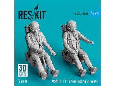 USAF F-111 pilots sitting in seats (2 pcs) (3D Printed) 