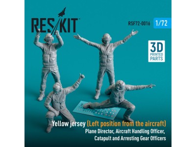 Yellow jersey (Modern) (Left position from the aircraft) Plane Director, Aircraft Handling Officer, Catapult and Arresting Gear 
