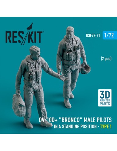 OV-10D+ Bronco male pilots (in a standing position - type 1) (2 pcs) (3D Printed) 
