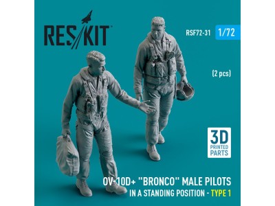 OV-10D+ Bronco male pilots (in a standing position - type 1) (2 pcs) (3D Printed) 