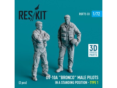 OV-10A Bronco male pilots (in a standing position - type 1) (2 pcs) (3D Printed) 