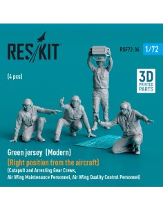 Green jersey (Modern) (Right position from the aircraft) Catapult and Arresting Gear Crews, Air Wing Maintenance Personnel, Air 