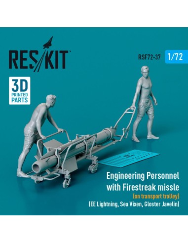 Engineering Personnel with Firestreak missile (on transport trolley) (EE Lightning, Sea Vixen, Gloster Javelin) (1 pcs) (3D Prin