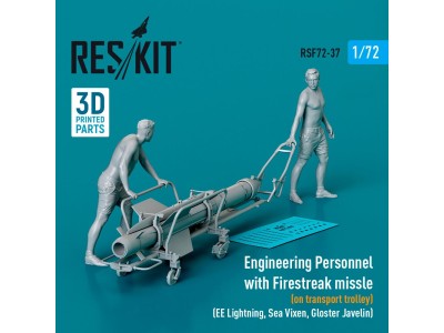 Engineering Personnel with Firestreak missile (on transport trolley) (EE Lightning, Sea Vixen, Gloster Javelin) (1 pcs) (3D Prin