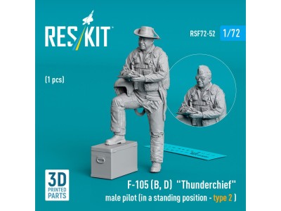 F-105 (D,F,G) Thunderchief male pilot (in a standing position - type 2) (1 pcs) (3D Printed) 