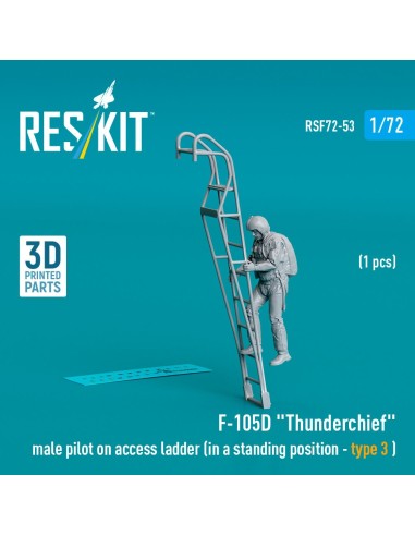 F-105 (D,F,G) Thunderchief male pilot on access ladder (type 3) (1 pcs) (3D Printed) 