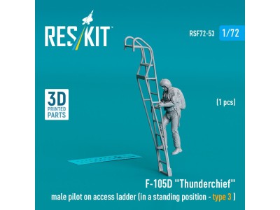 F-105 (D,F,G) Thunderchief male pilot on access ladder (type 3) (1 pcs) (3D Printed) 