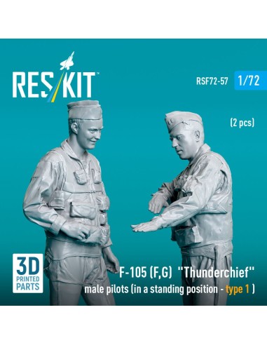 F-105 (F, G) Thunderchief male pilots (in a standing position - type 1 ) (2 pcs) (3D Printed) 