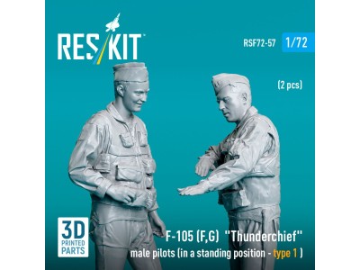 F-105 (F, G) Thunderchief male pilots (in a standing position - type 1 ) (2 pcs) (3D Printed) 