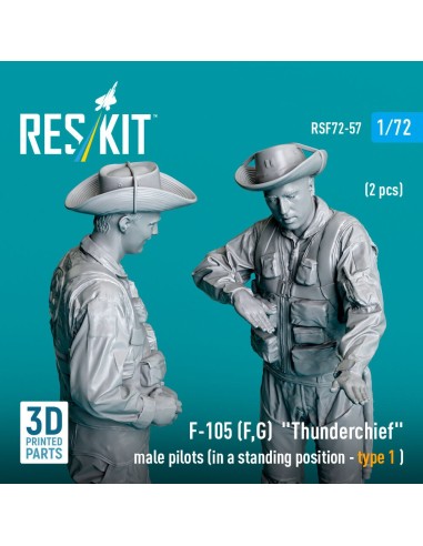 F-105 (F, G) Thunderchief male pilots (in a standing position - type 1 ) (2 pcs) (3D Printed) 