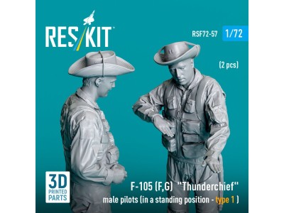 F-105 (F, G) Thunderchief male pilots (in a standing position - type 1 ) (2 pcs) (3D Printed) 