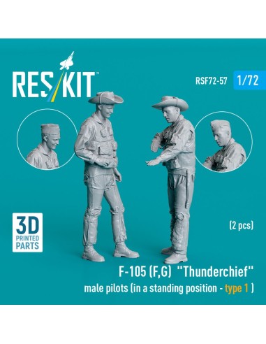F-105 (F, G) Thunderchief male pilots (in a standing position - type 1 ) (2 pcs) (3D Printed) 