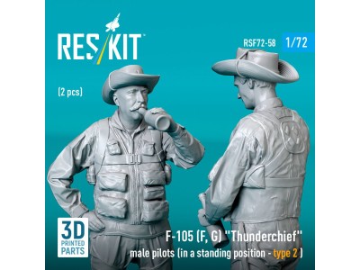 F-105 (F, G) Thunderchief male pilots (in a standing position - type 2 ) (2 pcs) (3D Printed) 