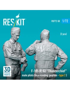 F-105 (F, G) Thunderchief male pilots (in a standing position - type 2 ) (2 pcs) (3D Printed)  2