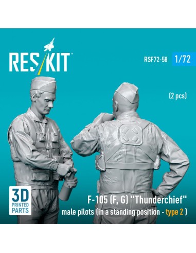 F-105 (F, G) Thunderchief male pilots (in a standing position - type 2 ) (2 pcs) (3D Printed) 