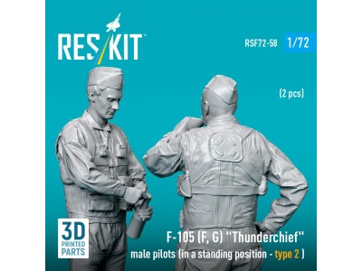 F-105 (F, G) Thunderchief male pilots (in a standing position - type 2 ) (2 pcs) (3D Printed) 