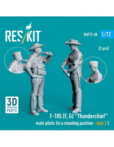 F-105 (F, G) Thunderchief male pilots (in a standing position - type 2 ) (2 pcs) (3D Printed) 