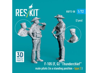 F-105 (F, G) Thunderchief male pilots (in a standing position - type 2 ) (2 pcs) (3D Printed) 