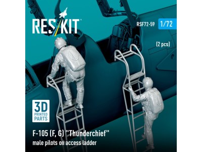 F-105 (F, G) Thunderchief male pilots on access ladder (2 pcs) (3D Printed) 