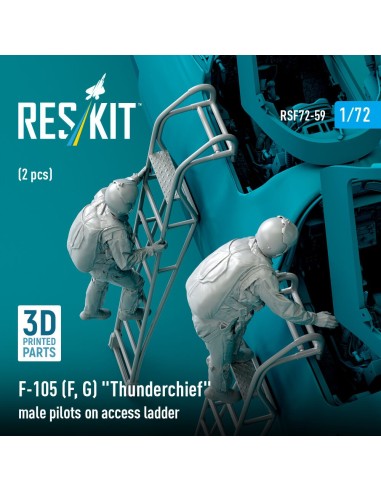 F-105 (F, G) Thunderchief male pilots on access ladder (2 pcs) (3D Printed) 