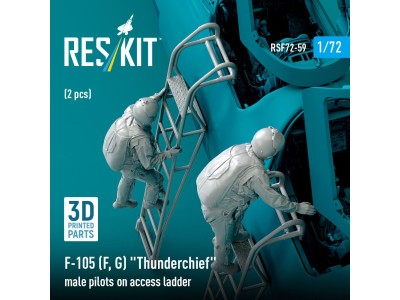 F-105 (F, G) Thunderchief male pilots on access ladder (2 pcs) (3D Printed) 