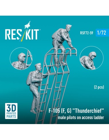 F-105 (F, G) Thunderchief male pilots on access ladder (2 pcs) (3D Printed) 
