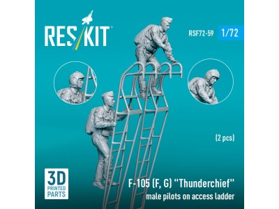 F-105 (F, G) Thunderchief male pilots on access ladder (2 pcs) (3D Printed) 