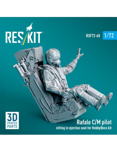 Rafale C/M pilot sitting in ejection seat for HobbyBoss kit (1 pcs) (3D Printed) 