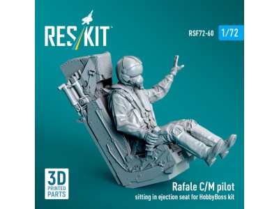 Rafale C/M pilot sitting in ejection seat for HobbyBoss kit (1 pcs) (3D Printed) 