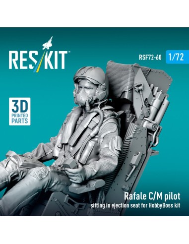 Rafale C/M pilot sitting in ejection seat for HobbyBoss kit (1 pcs) (3D Printed) 