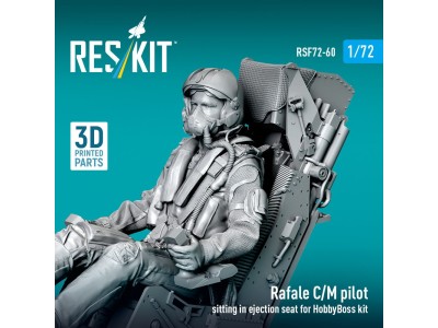 Rafale C/M pilot sitting in ejection seat for HobbyBoss kit (1 pcs) (3D Printed) 