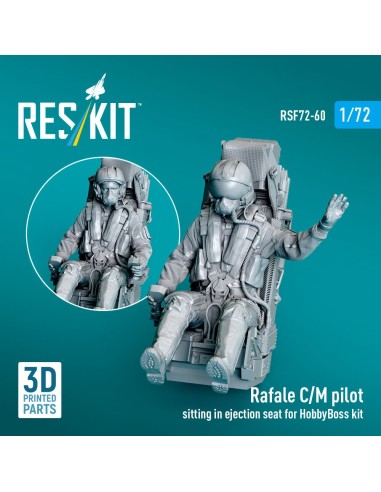 Rafale C/M pilot sitting in ejection seat for HobbyBoss kit (1 pcs) (3D Printed) 
