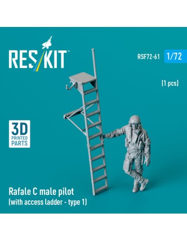 Rafale C male pilot with access ladder (type 1) (1 pcs) (3D Printed) 