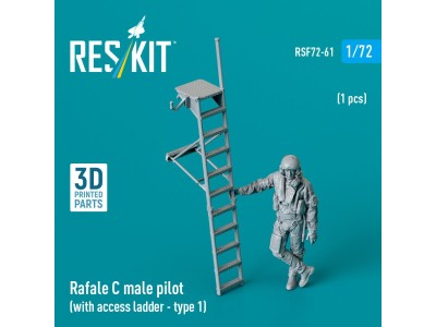 Rafale C male pilot with access ladder (type 1) (1 pcs) (3D Printed) 