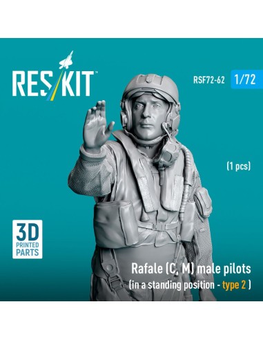 Rafale (C, M) male pilot (in a standing position - type 2) (1 pcs) (3D Printed) 