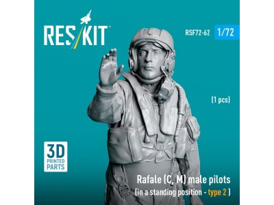 Rafale (C, M) male pilot (in a standing position - type 2) (1 pcs) (3D Printed) 