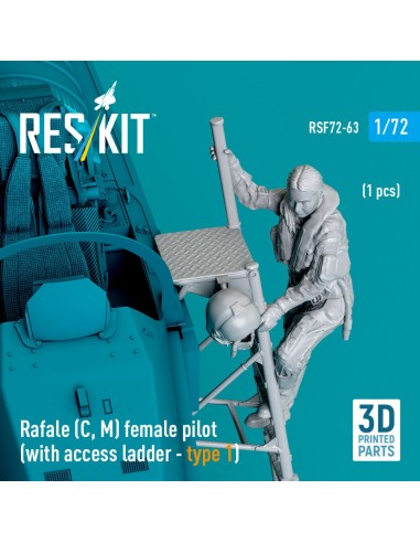 Rafale (C, M) female pilot (with access ladder - type 1) (1 pcs) (3D Printed) 
