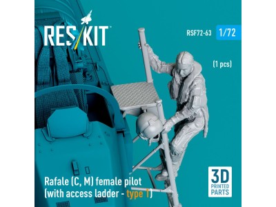 Rafale (C, M) female pilot (with access ladder - type 1) (1 pcs) (3D Printed) 