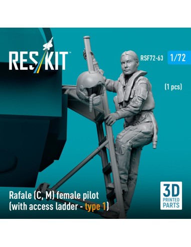 Rafale (C, M) female pilot (with access ladder - type 1) (1 pcs) (3D Printed) 