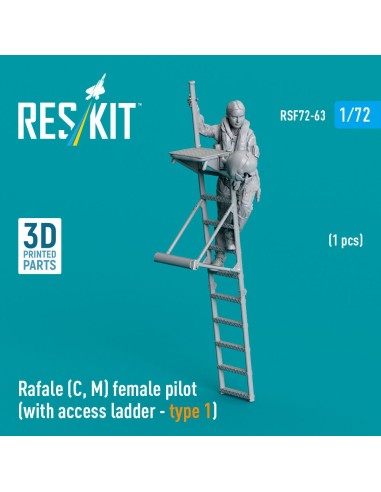 Rafale (C, M) female pilot (with access ladder - type 1) (1 pcs) (3D Printed) 