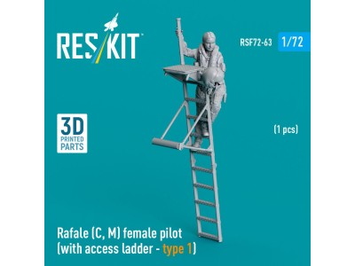 Rafale (C, M) female pilot (with access ladder - type 1) (1 pcs) (3D Printed) 
