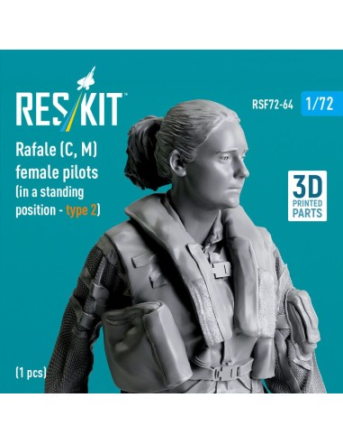 Rafale (C, M) female pilot (in a standing position - type 2) (1 pcs) (3D Printed) 