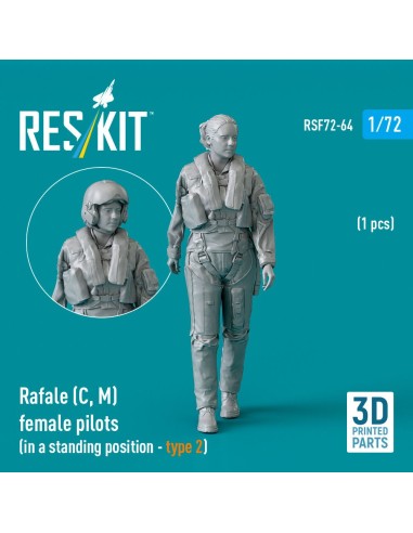 Rafale (C, M) female pilot (in a standing position - type 2) (1 pcs) (3D Printed) 