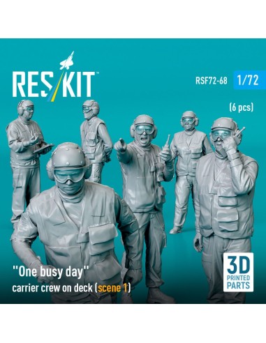 One busy day carrier crew on deck (scene 1) (6 pcs) (3D Printed) 