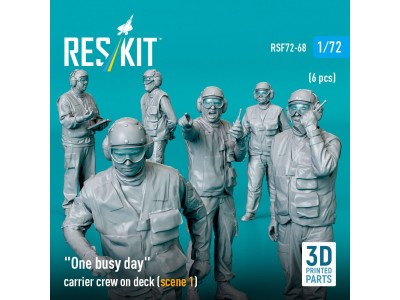 One busy day carrier crew on deck (scene 1) (6 pcs) (3D Printed) 